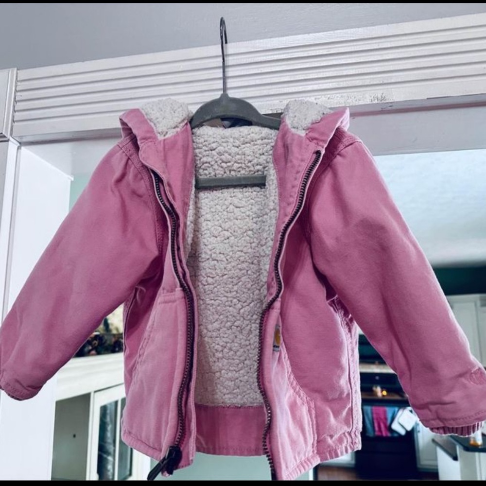 Baby pink Carhartt coat for infant 12 months
